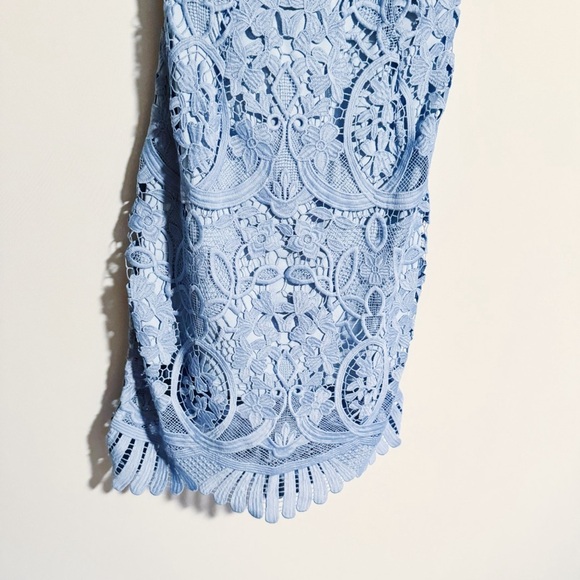 Lovers + Friends - Sky Blue Floral Overlay Dress - Picture 4 of 5